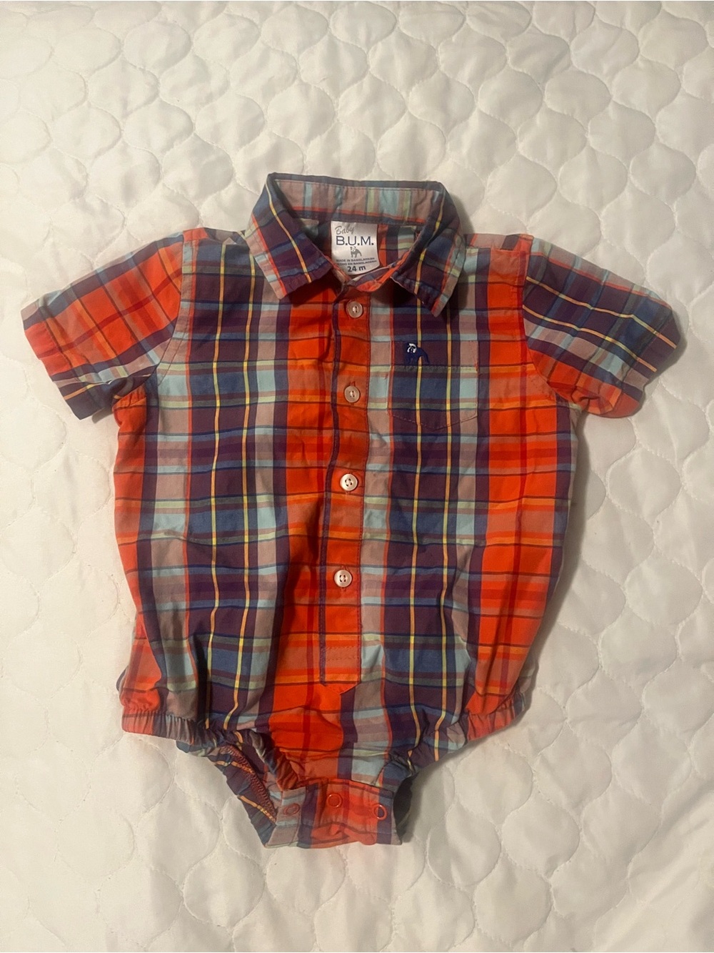 Baby B.U.M. equipment Plaid Romper 24 mo